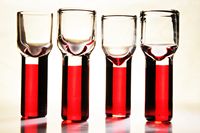 Red Schnapps Glasses "Club" Design - Sagaform (Reg $29.95)